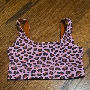Fabletics Pink Leopard Sports Bra